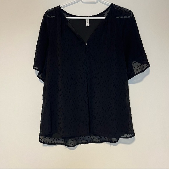 Gentle Fawn Tops - Gentle Fawn Black Sheer Blouse with liner small